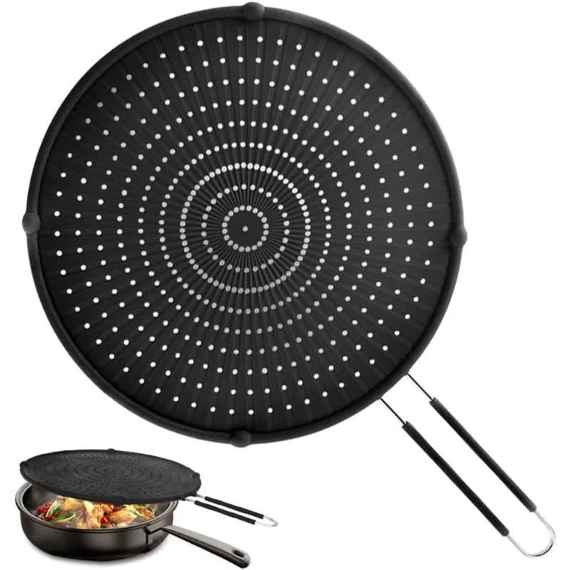 Silicone Splatter Screen Frying Pan 13inch Grease Splatter