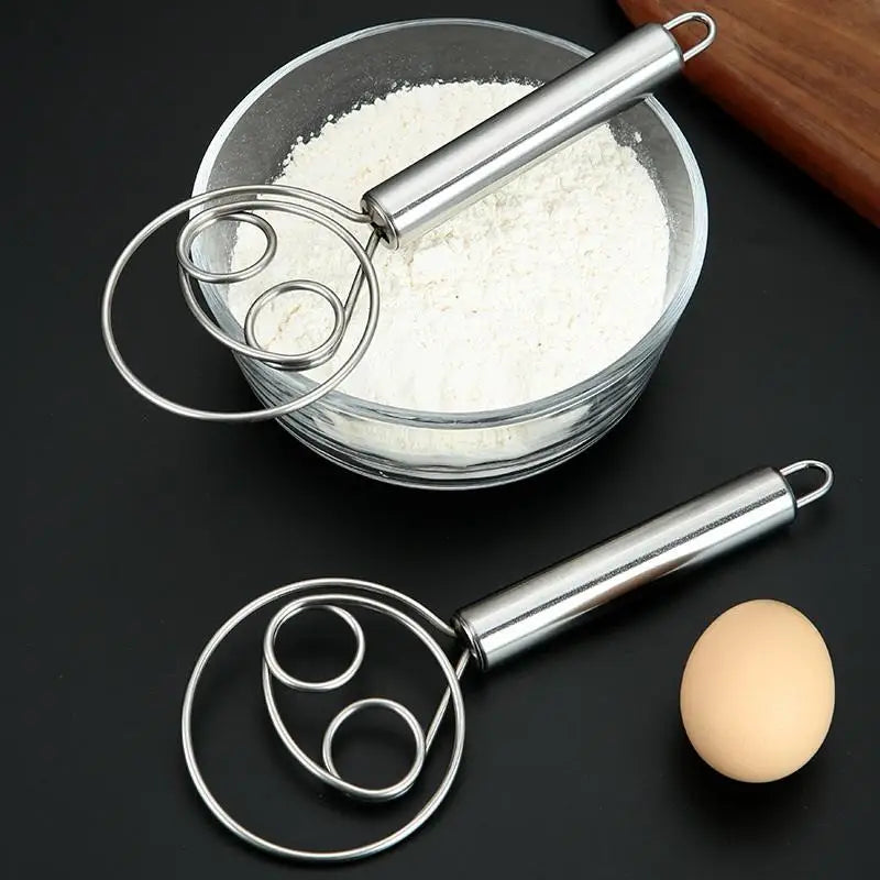 1pc Stainless Steel Dough Mixer Hanging Hole Whisk
