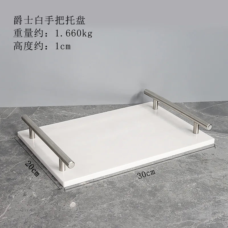 1pc White Natural Marble Bathroom Luxury Soap Dispenser