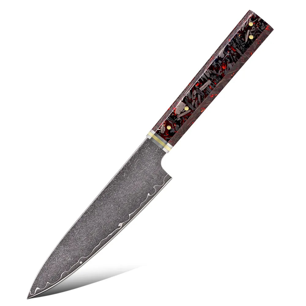 Knife 1-6pc Damascus 3-Layer Cladding Steel Knives Professional
