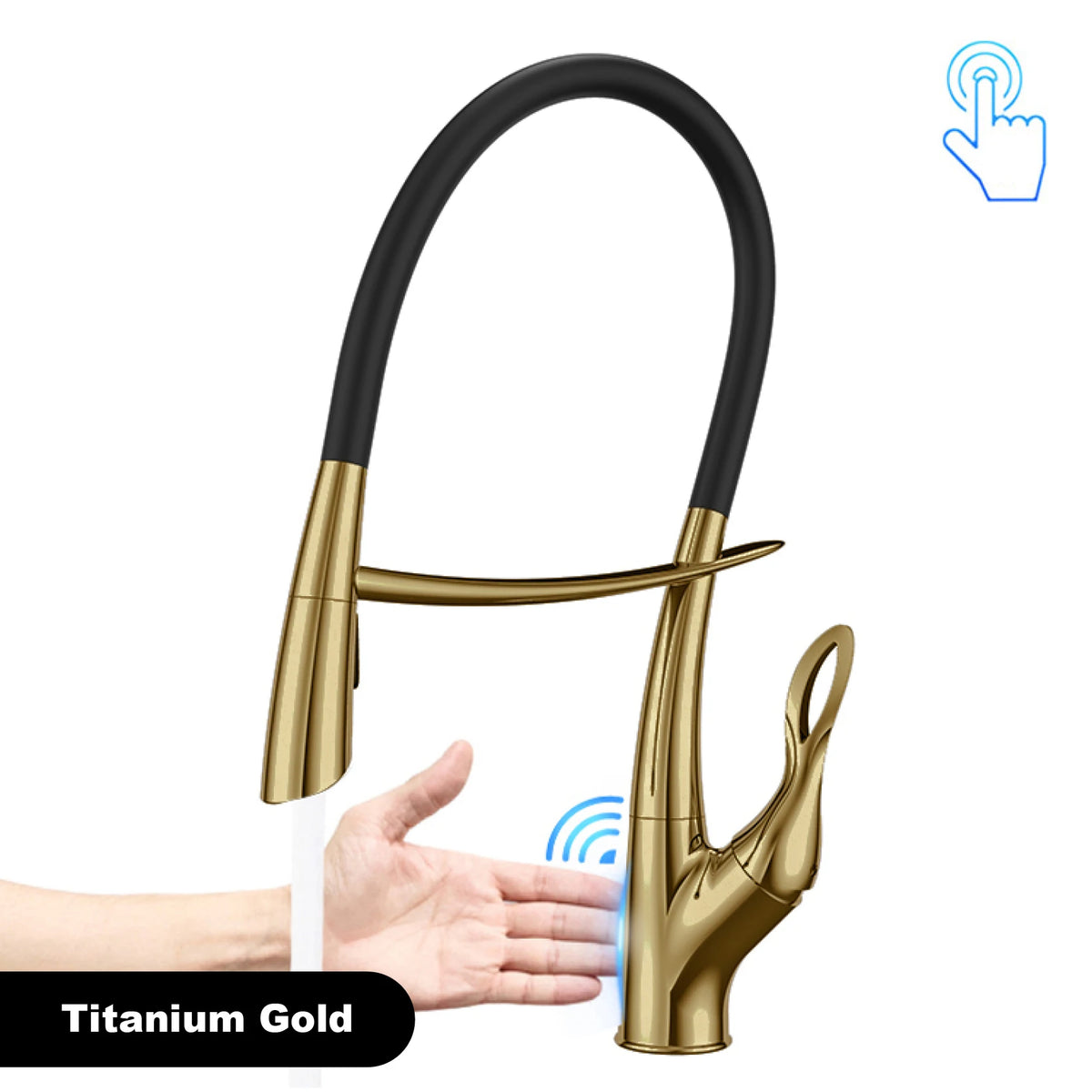 Gestan Brass Brushed Gold Faucet Touch Switch Design