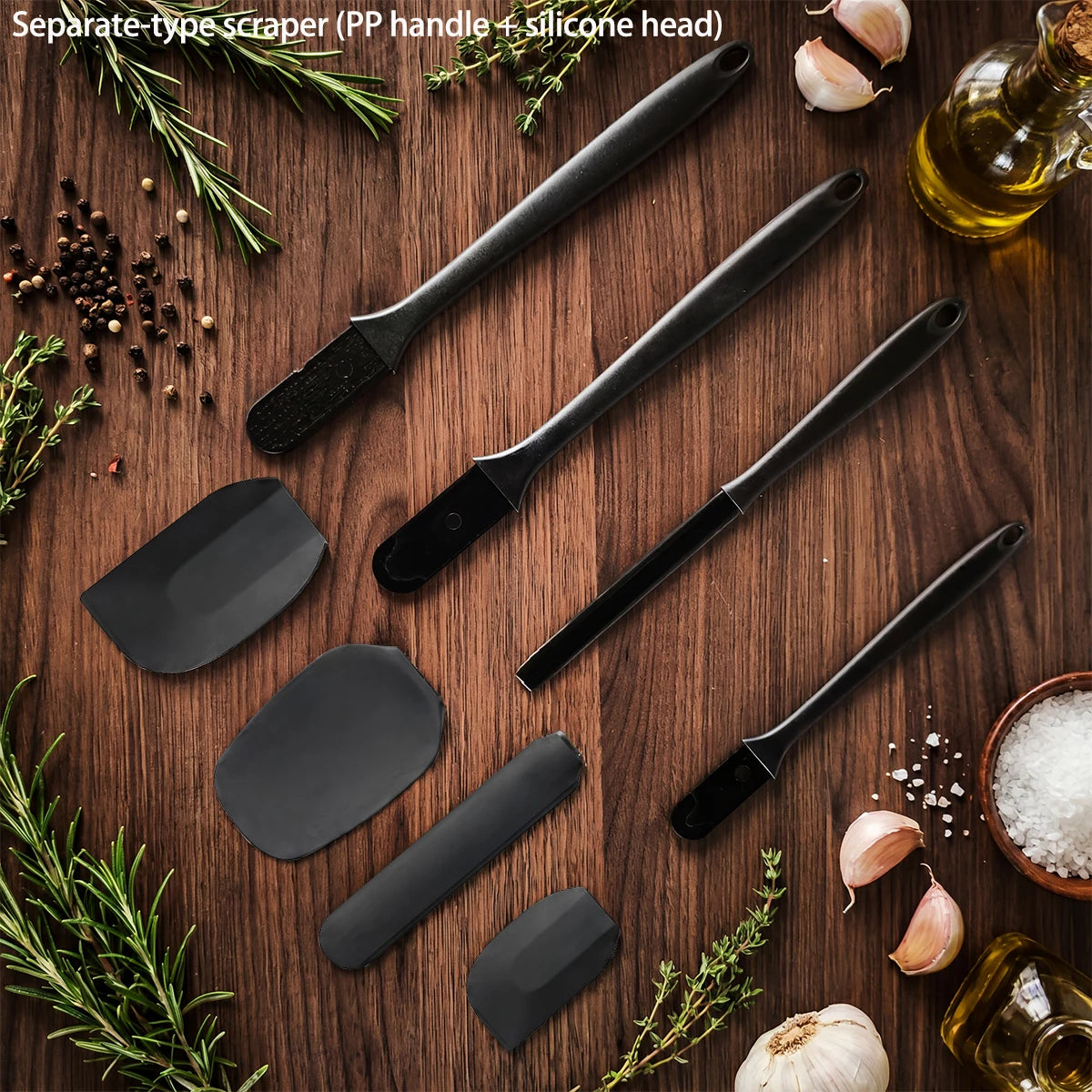 Silicone Kitchenware 6-Piece Cream Scraper Spatula Oil Brush