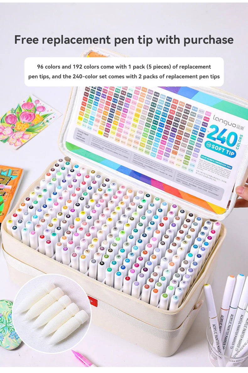 Languo 207/240/288 Colors Direct Liquid Acrylic Paint Pens