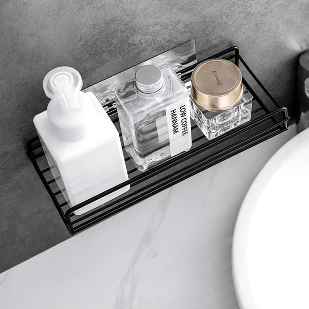 Bathroom Storage Rack Organizer Shelf Black Shelves Corner