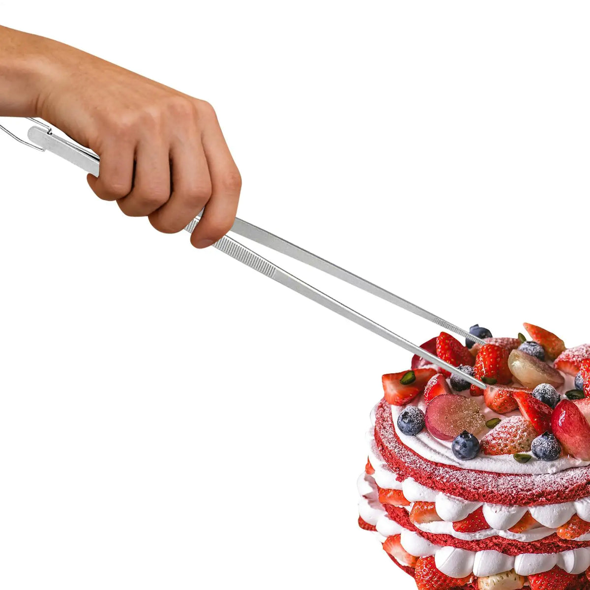 Long Cooking Tongs Stainless Steel Tongs Non-Slip Heat