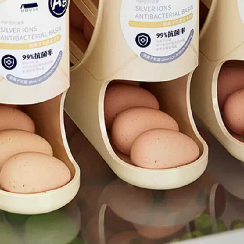Automatic Rolling Tier Egg Holder Dispenser Refrigerator Egg