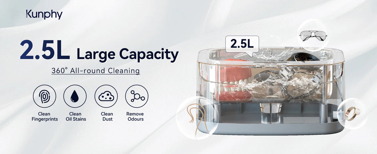 Kunphy Ultrasonic Machine 40khz Jewelry Cleaner Ultrasonic Bath