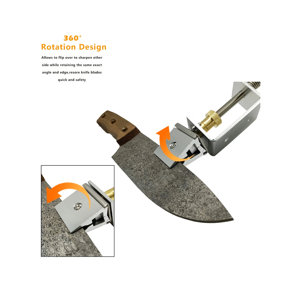 1pc Knife Sharpeners Metal 360 Degree Flip Clip