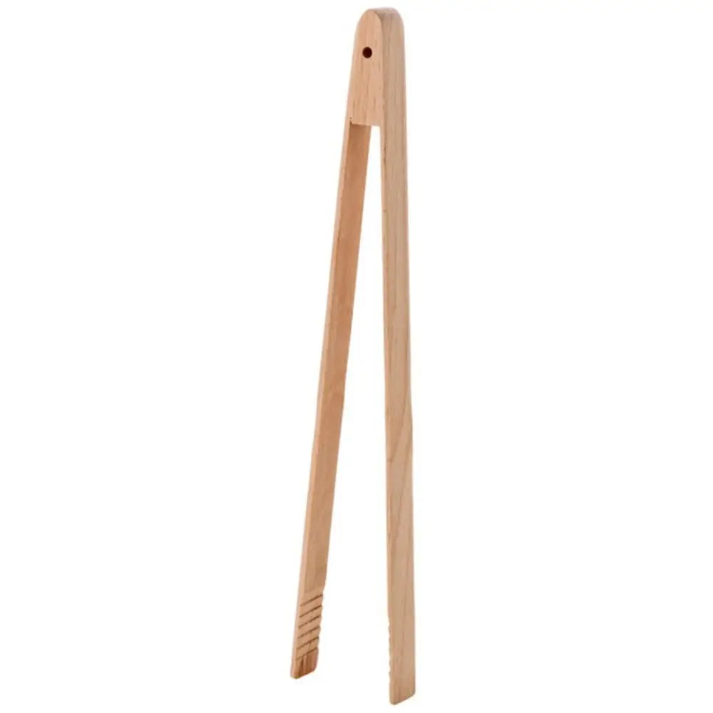 Utensil Wooden Tongs Anti-Slip Handle Salad Bacon Steak