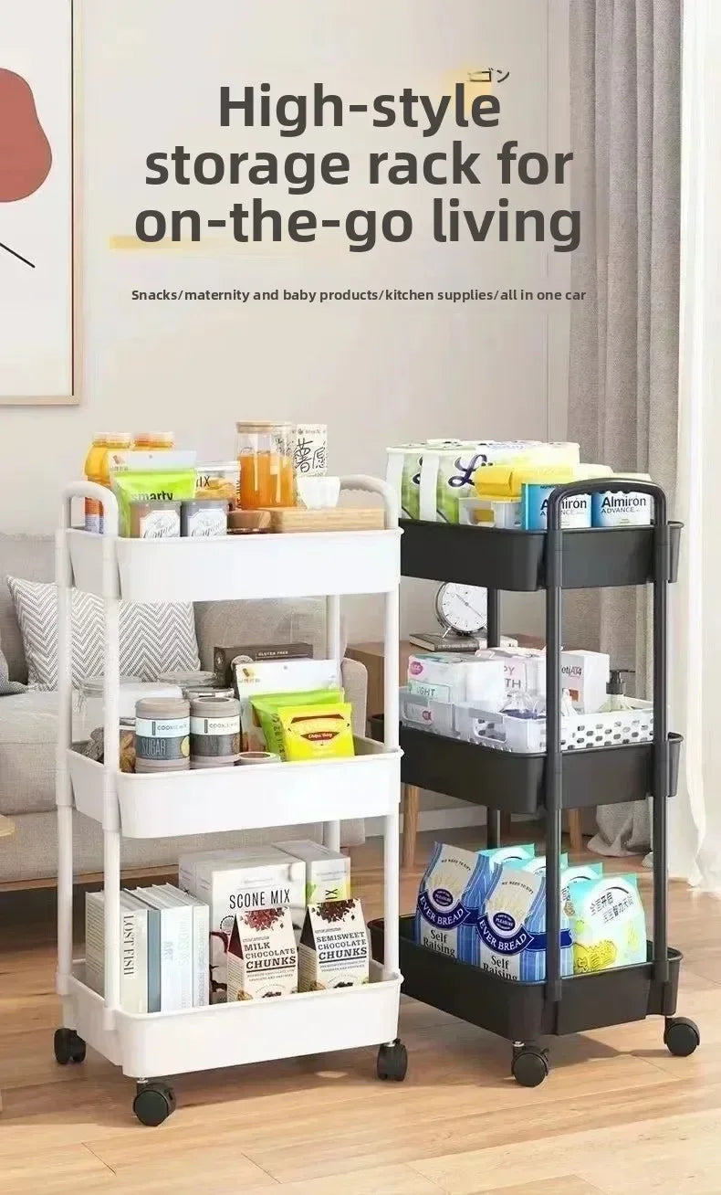 Tier Rolling Storage Cart Wheels Slim Organizer Fruit
