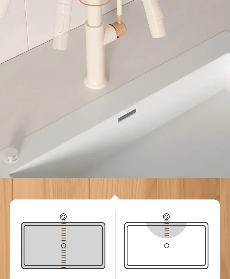 Cream Wooden Handle All Copper Faucet - Pull-Out