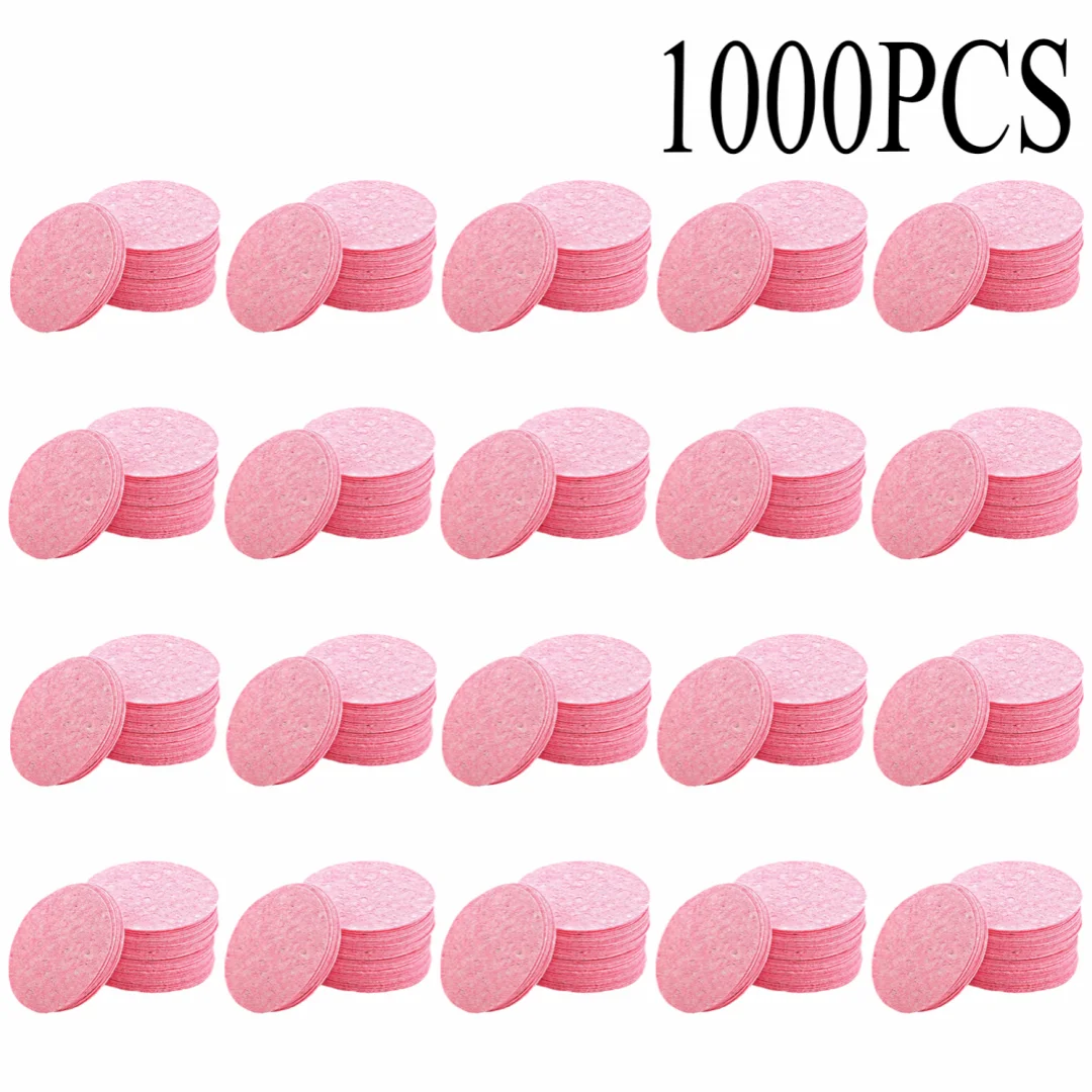 50-1000pcs Compress Face Wash Puff Natural Wood Pulp