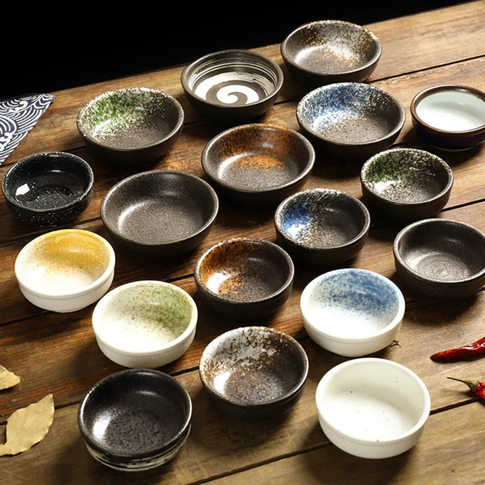 Japanese Ceramic Dipping Bowls Small Round Soy Sauce