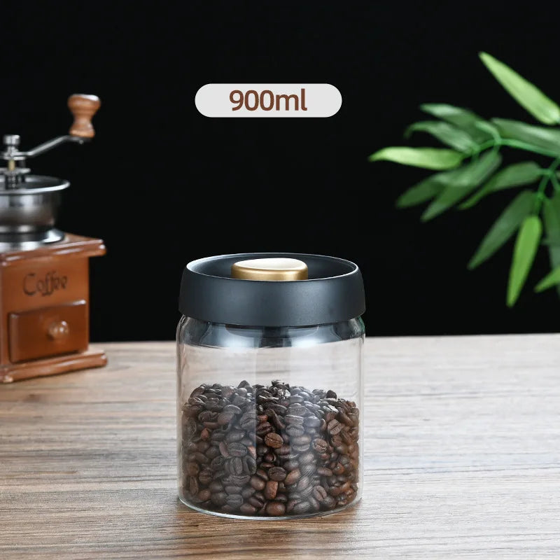 Coffee Beans Vacuum Sealed Tank Glass Sealed Jar