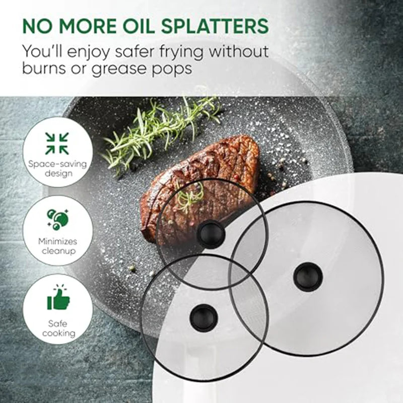 25/29/33cm Splash Proof Pan Lid Splatter Guard Fine