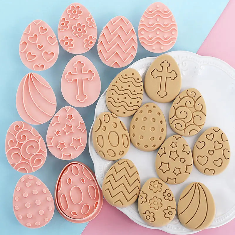 10pcs/Set Easter Cookie Cutters 3d Rabbit Egg Cartoon