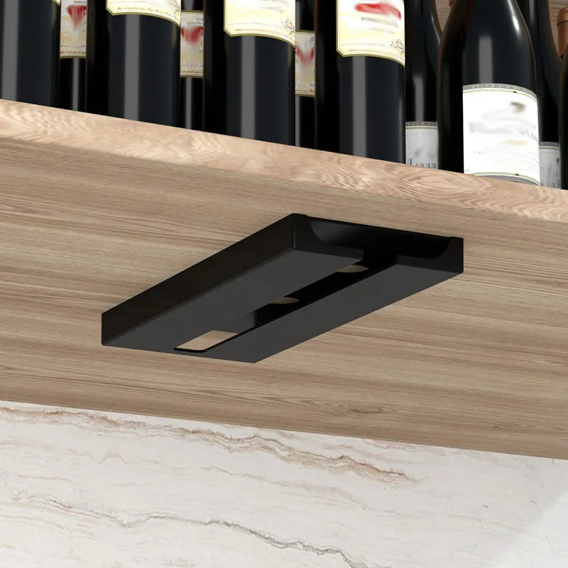No Drill Creative Upside Down Wine Glass Rack