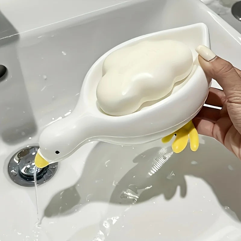 Duck Soap Dish-Cute Self Draining Soap Holder Creative