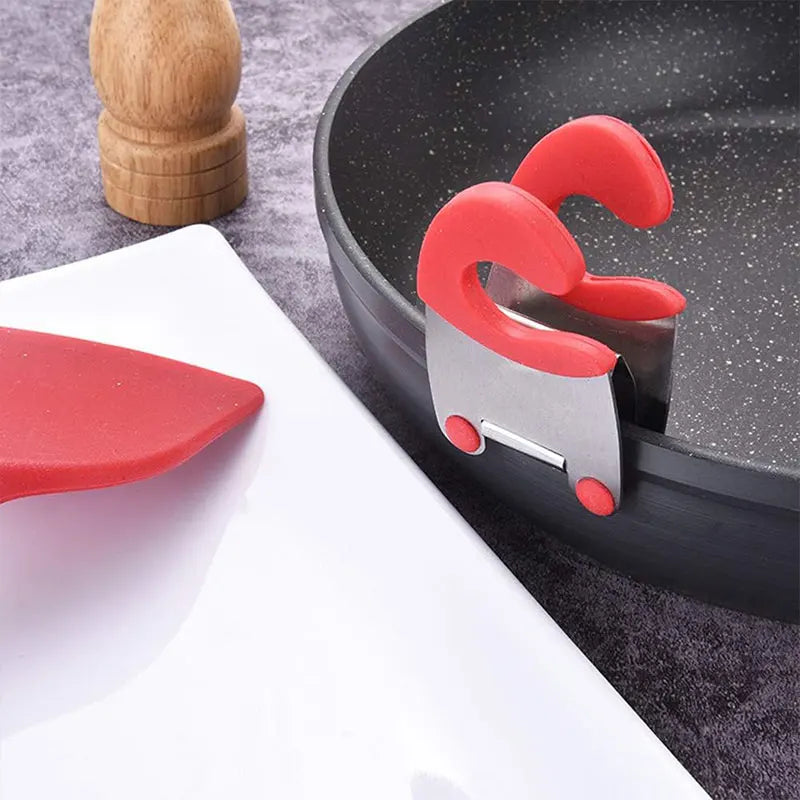 Stainless Steel Pot Clip Holder Spoon Rest Anti-Scald