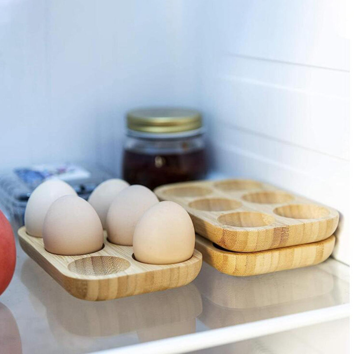 Egg Holder Double Row Egg Organizer Rack Refrigerator