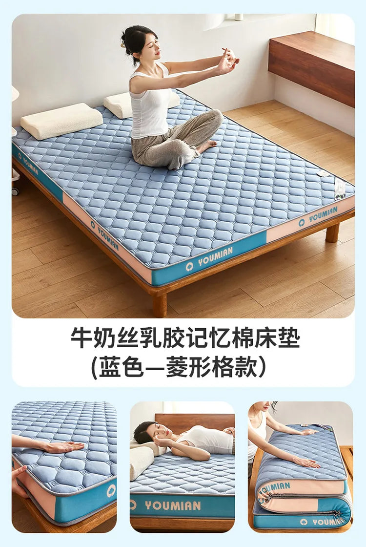 Latex Memory Foam Mattress Soft Pad Bed Bedroom