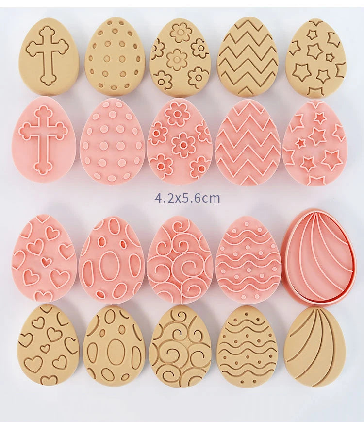 10pcs/Set Easter Cookie Cutters 3d Rabbit Egg Cartoon