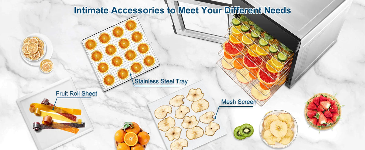 8-Tray Stainless Steel 600w Presets & Digital Timer
