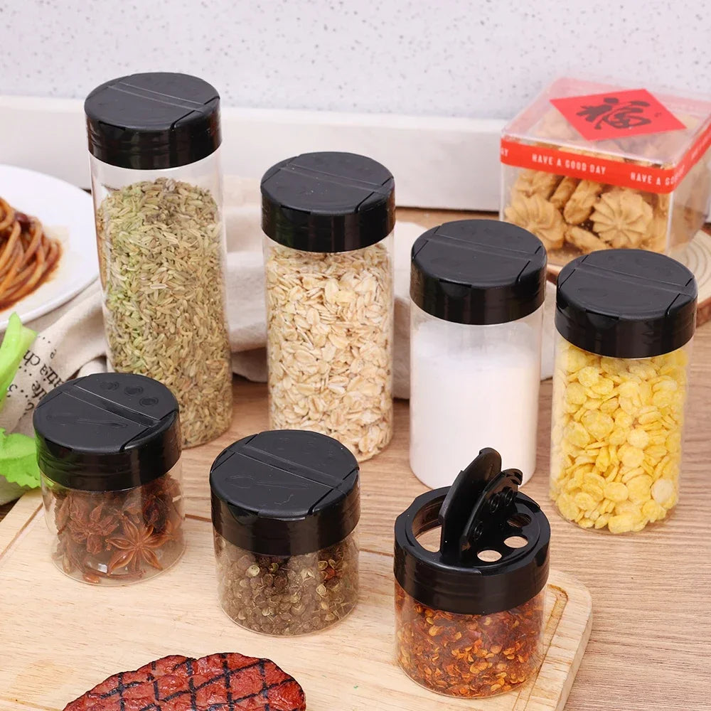 1/20pcs Clear Plastic Spice Bottles Salt Pepper Shaker