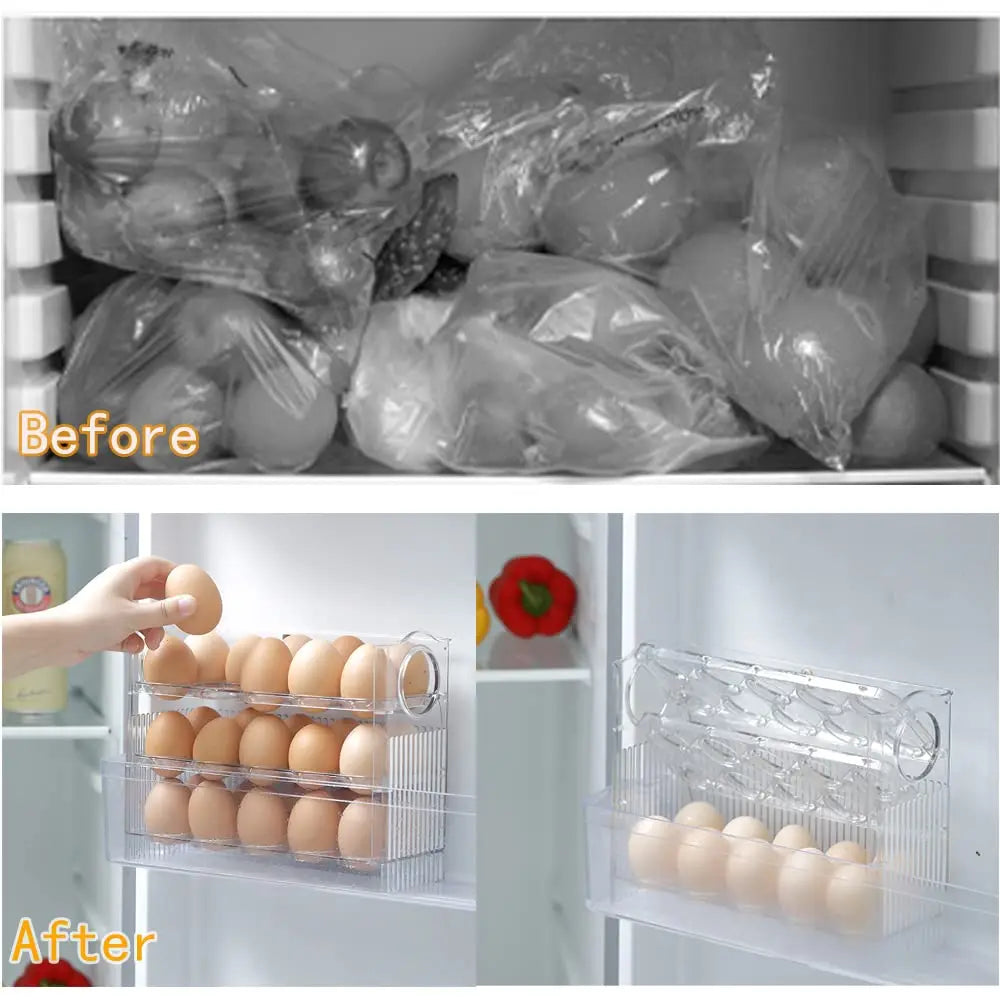 Three-Layer Flippable Egg Holder 30 Eggs Egg Storage