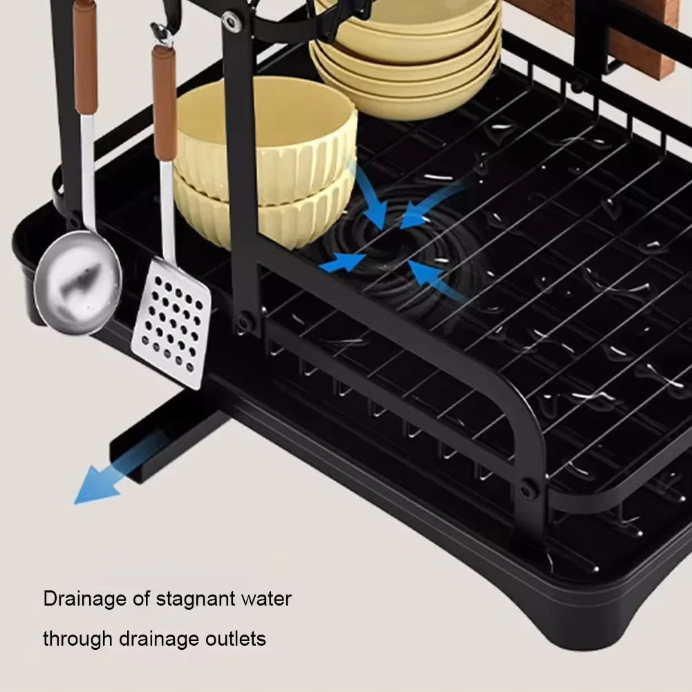 Tier Dish Bowl Drainer Storage Rack Dish Drying