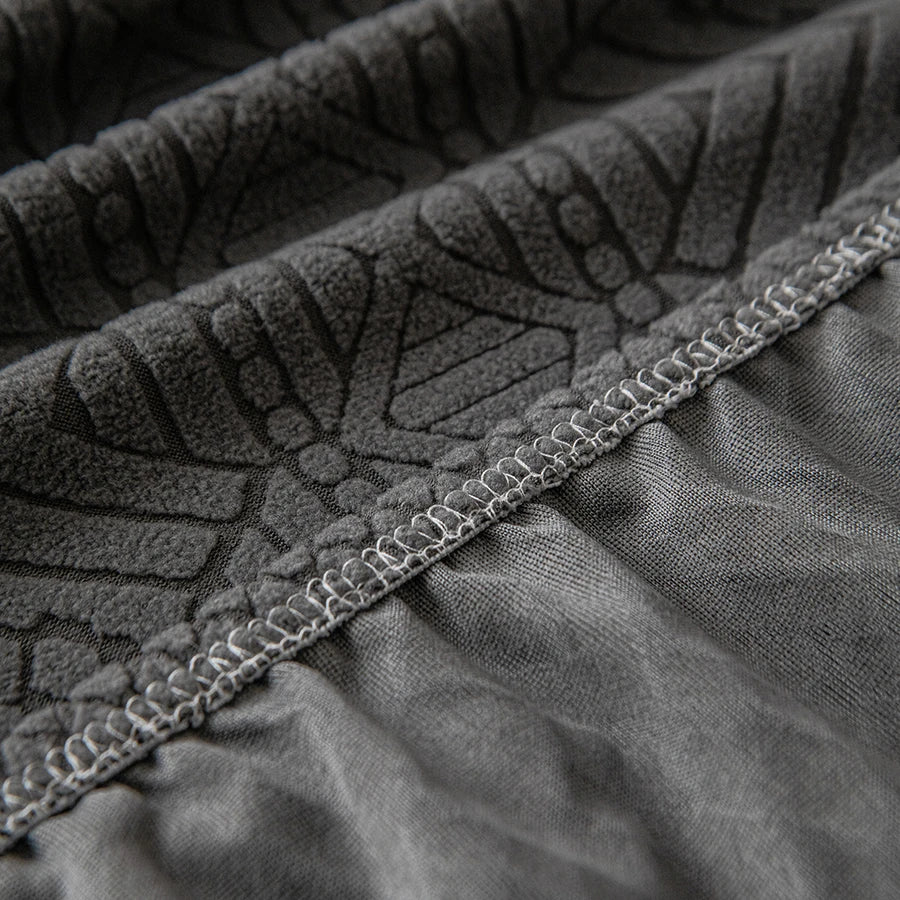 Polar Fleece Jacquard Sofa Cover Geometric Pattern High