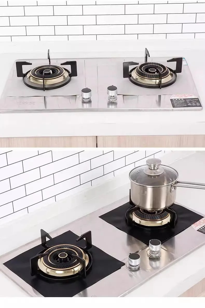 Gas Stove Burner Covers Square Heat-Resistant Oil-Proof Reusable