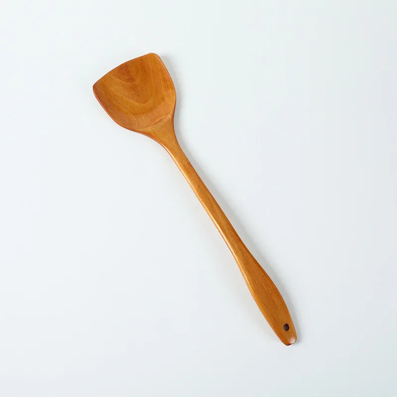 Bamboo Wood Shovel Chinese Spatula 39cm Non Stick