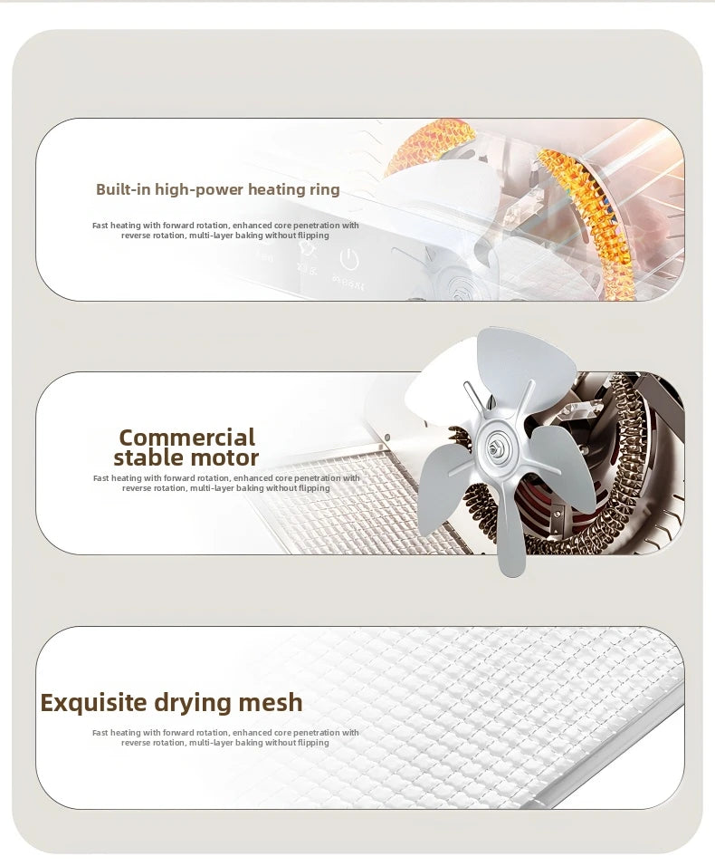 8-Layer Commercial Food Dehydrator Stainless Steel Electric Dryer