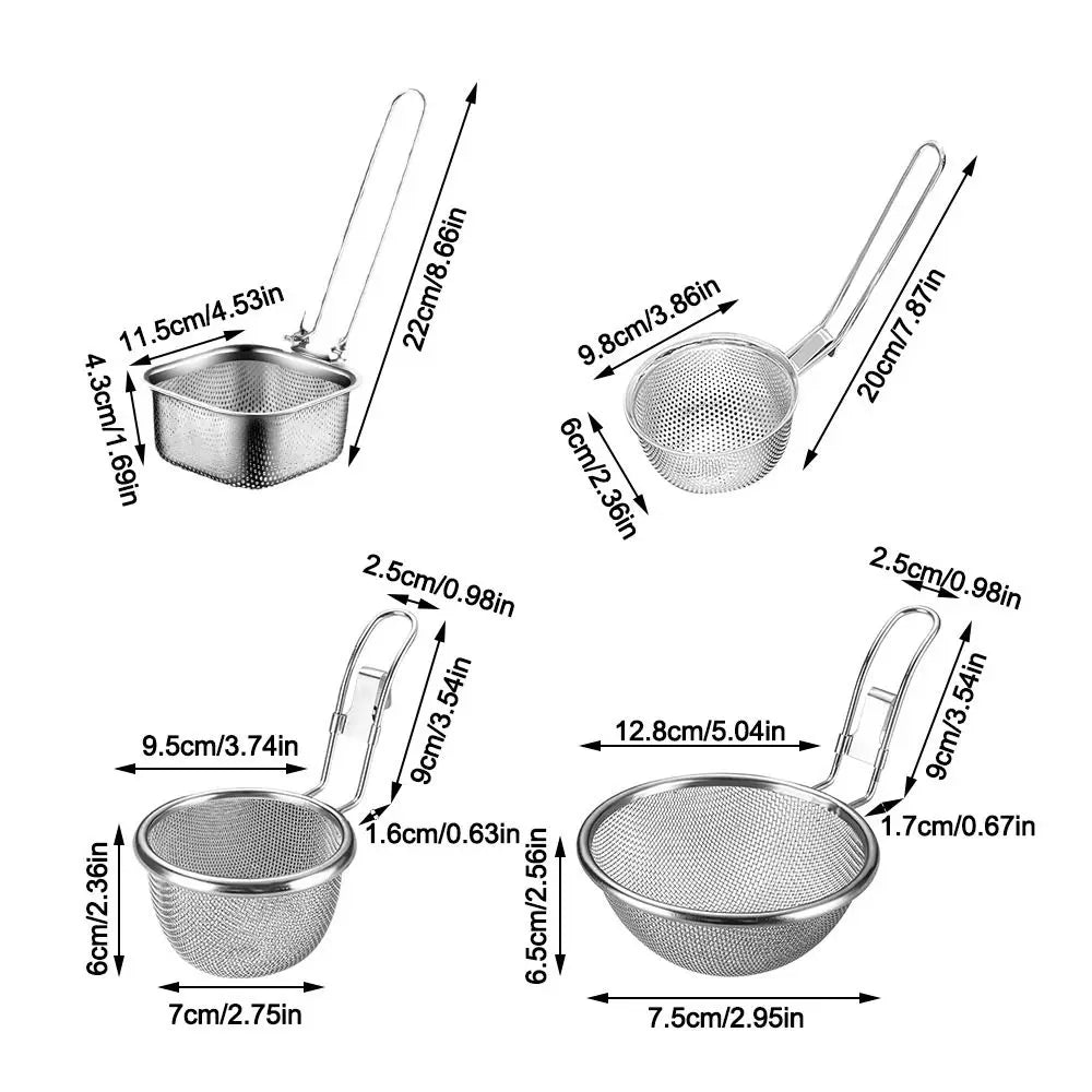 Cooking Utensils Mesh Strainer Spoon Long Handle Stainless