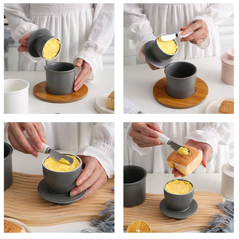 Ceramic Butter Dish Lid Western Style Cheese Butter