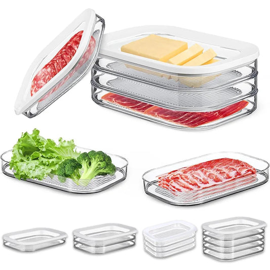 Meat Container Fridge Stackable Cold Cuts Storage Containers