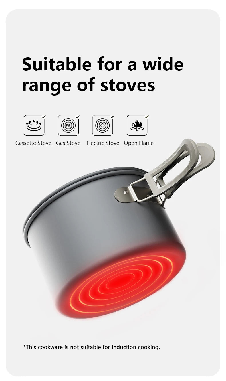 Naturehike Camping Cookware Kit Outdoor Frying Pan Kettle