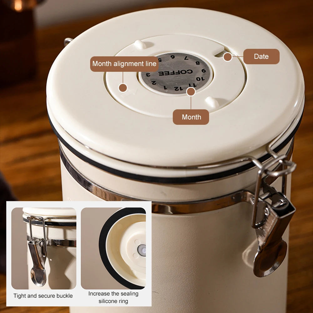 304 Stainless Steel Coffee Beans Vacuum Storage Jar