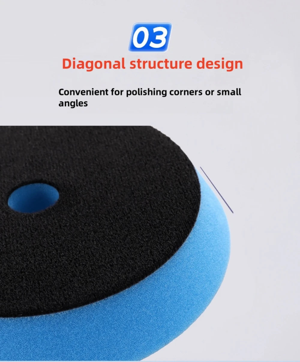 6/7 Inch Concave Triangle Car Polishing Sponge Pad
