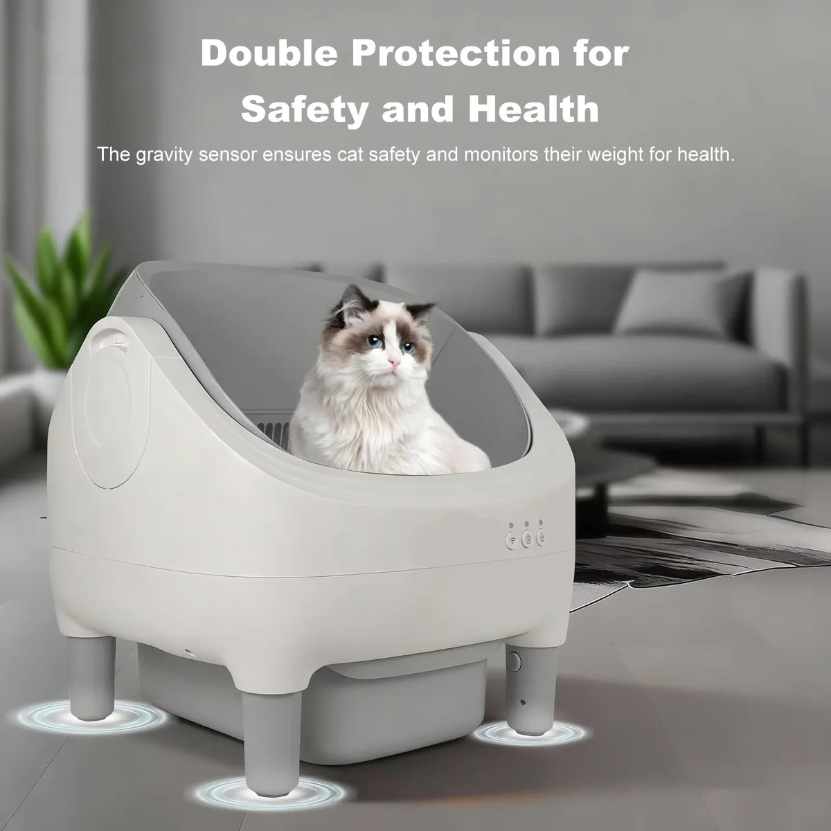 Miaoerduo 75l Self-Cleaning Cat Litter Box App Real-Time