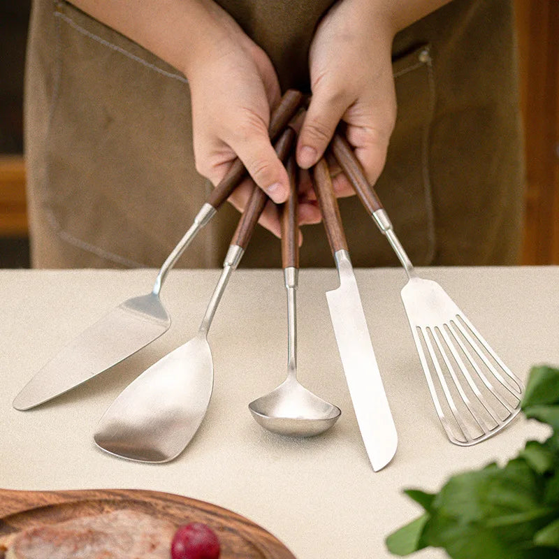 Jaswehome 5pcs Stainless Steel Cooking Spoon Frying Spatula
