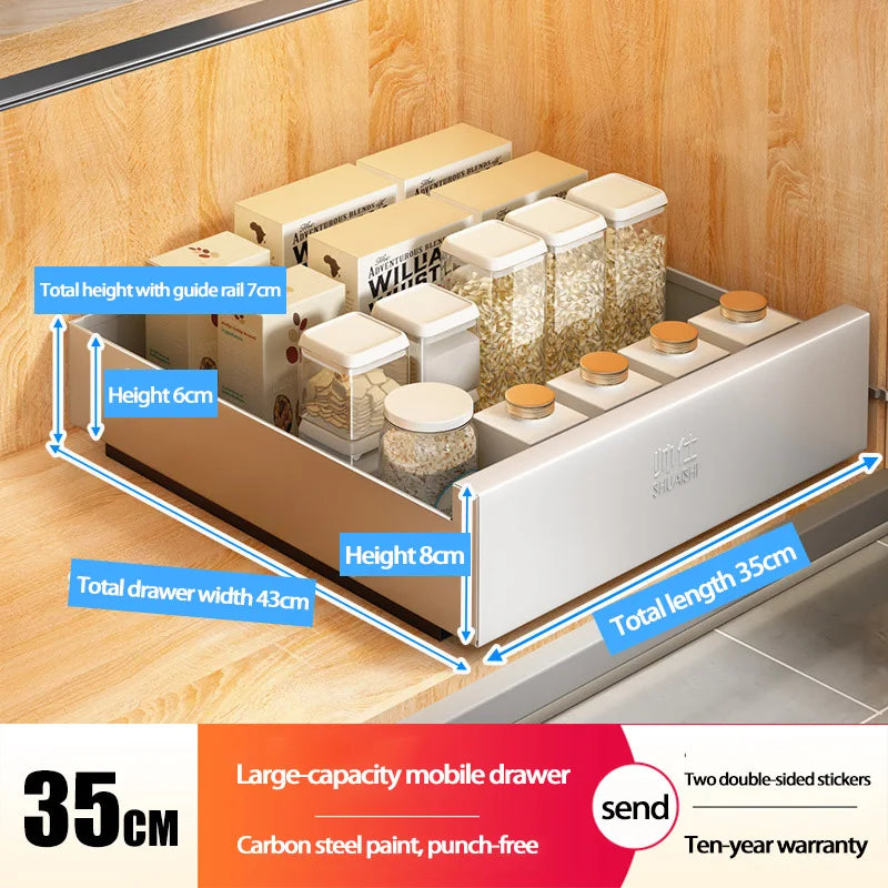 Under-Sink Cabinet Drawer Slide Pull-Out Draining Shelf