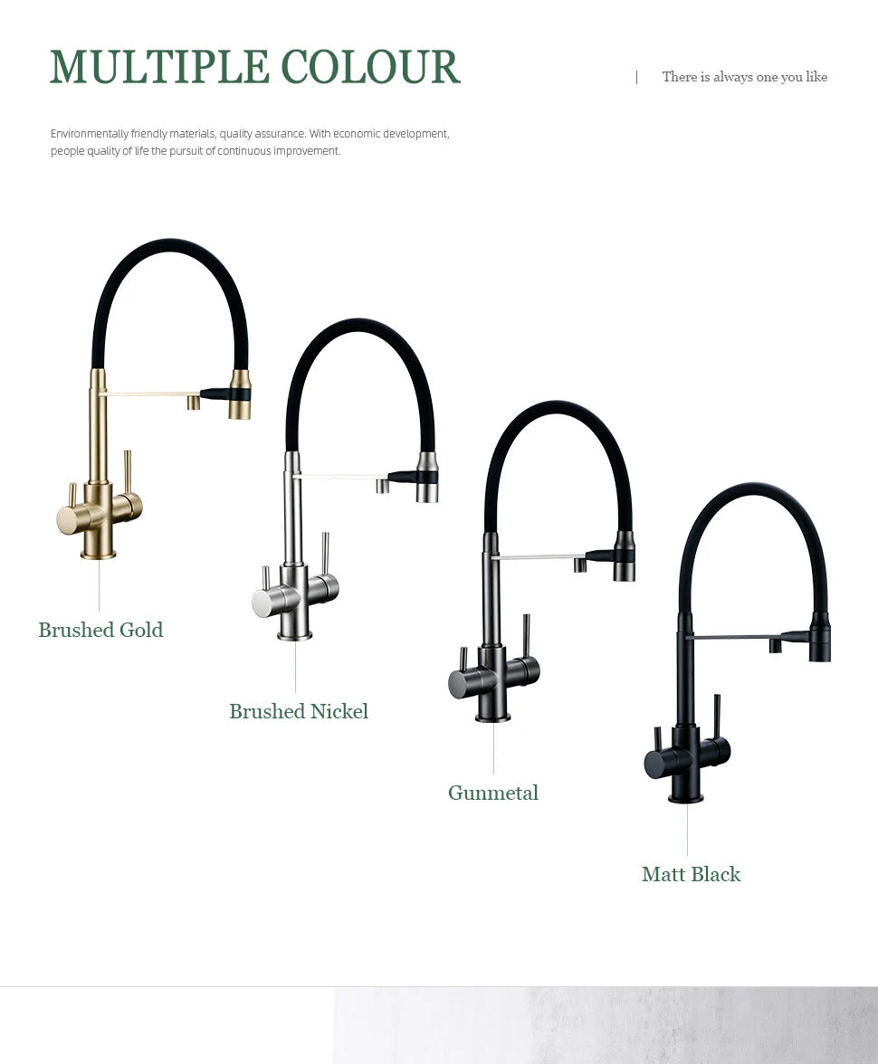 Gunmetal Faucet Brass Ways Sink Mixer Black Hose