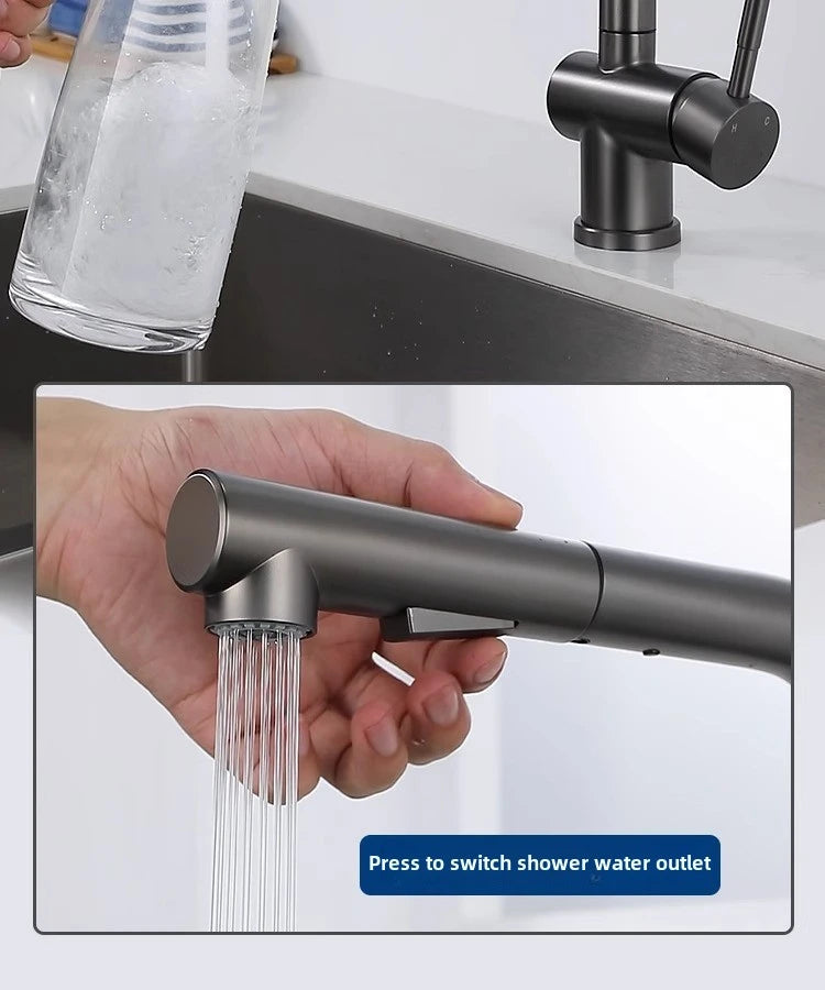 White Touch Sink Faucets Cold Pull Out Sink