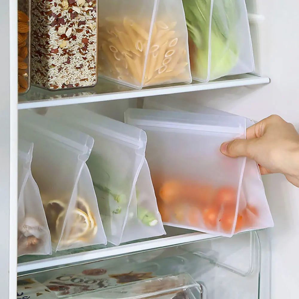 Silicone World Reusable Peva Food Bag Freezer Stand