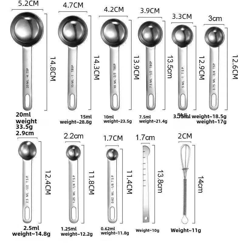 Stainless Steel Measuring Spoon 4/6/7/8 Scale Measuring Ruler