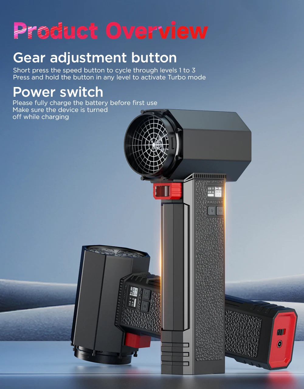 4000mah 4kg Thrust Air Blower Handheld Turbo Jet