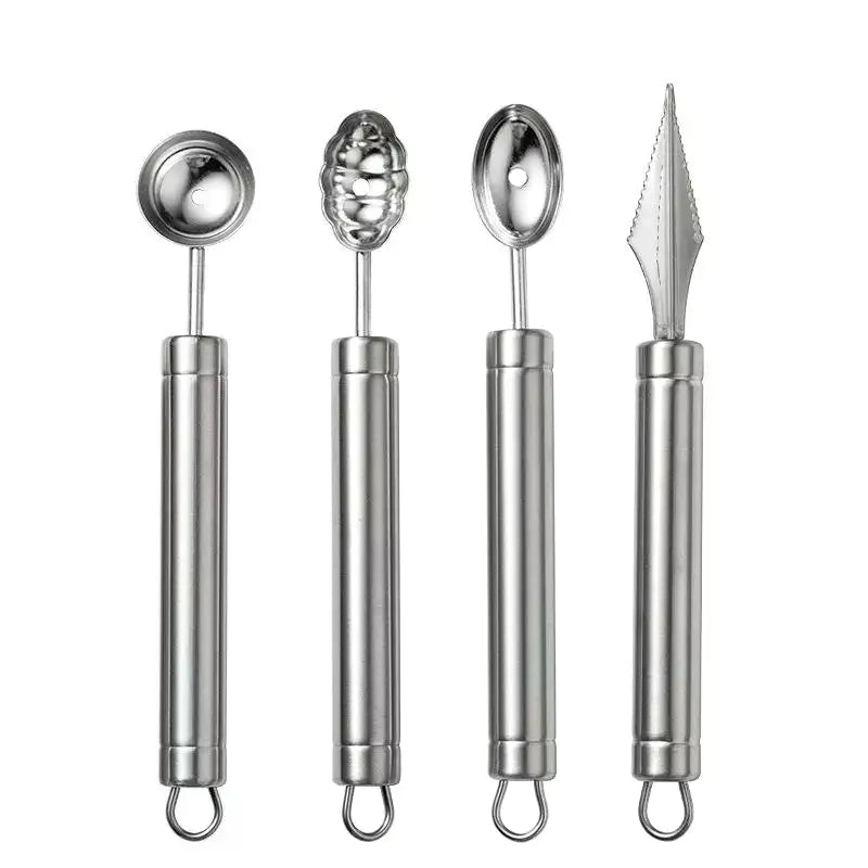 1pcs Fruit Carving Spoon Stainless Steel Waviness Baller
