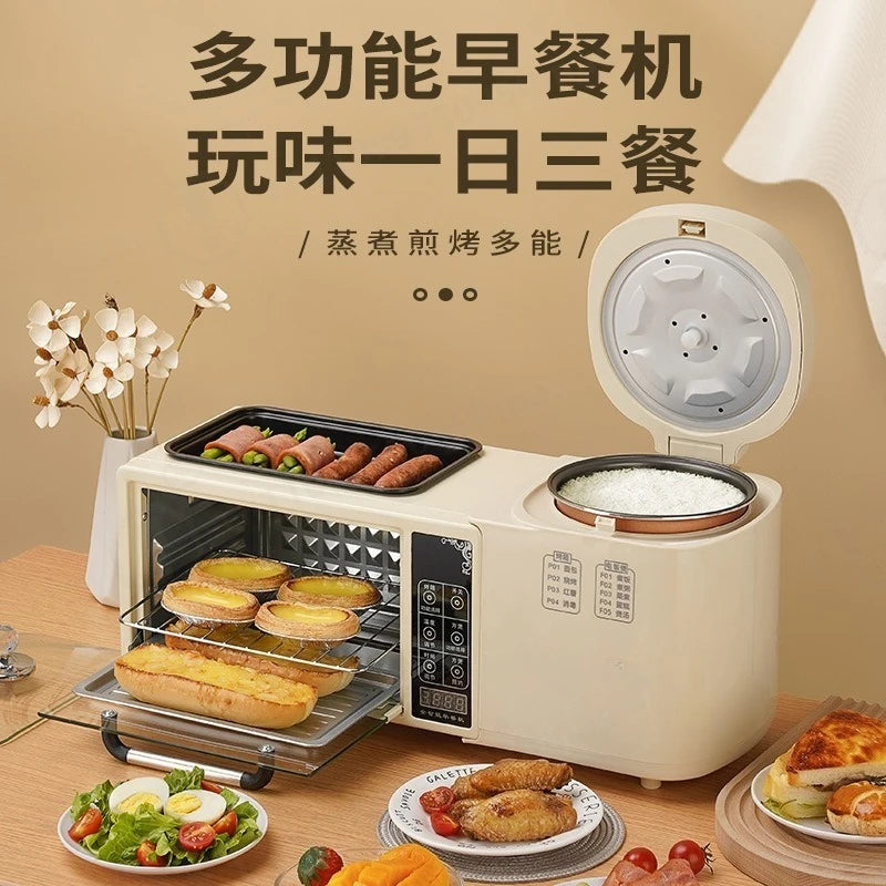 Frying Pot Electric Oven Rice Cooker 4-In-1 Sandwich